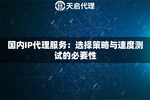 國(guó)內(nèi)IP代理服務(wù)：選擇策略與速度測(cè)試的必要性