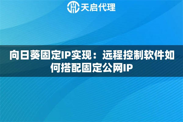 向日葵固定IP實(shí)現(xiàn)：遠(yuǎn)程控制軟件如何搭配固定公網(wǎng)IP