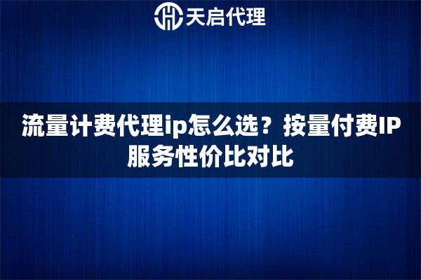 流量計費代理ip怎么選？按量付費IP服務(wù)性價比對比