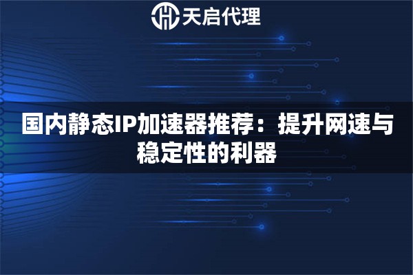國內(nèi)靜態(tài)IP加速器推薦：提升網(wǎng)速與穩(wěn)定性的利器
