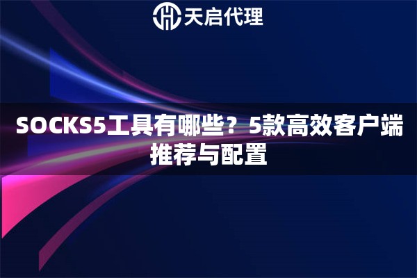 SOCKS5工具有哪些？5款高效客戶端推薦與配置