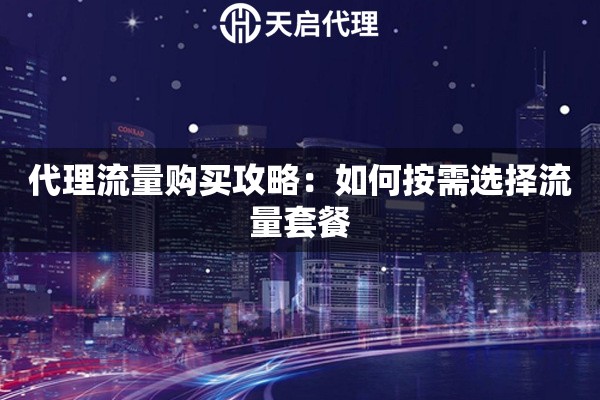 代理流量購買攻略：如何按需選擇流量套餐