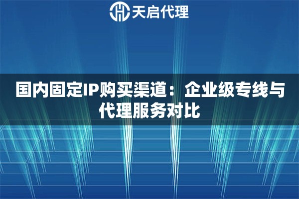 國內(nèi)固定IP購買渠道：企業(yè)級專線與代理服務(wù)對比