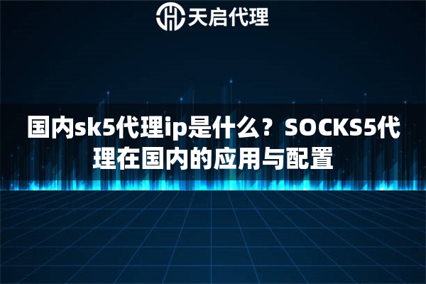 國內(nèi)sk5代理ip是什么？SOCKS5代理在國內(nèi)的應(yīng)用與配置