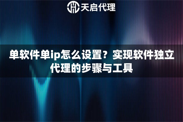 單軟件單ip怎么設(shè)置？實現(xiàn)軟件獨(dú)立代理的步驟與工具