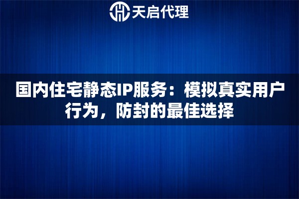 國內(nèi)住宅靜態(tài)IP服務(wù)：模擬真實(shí)用戶行為，防封的最佳選擇
