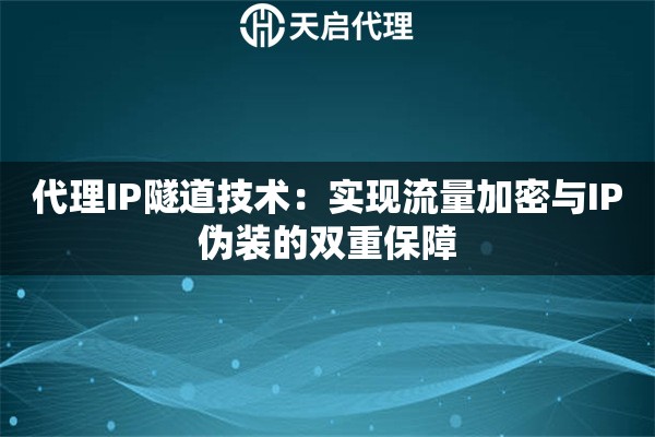 代理IP隧道技術(shù)：實(shí)現(xiàn)流量加密與IP偽裝的雙重保障