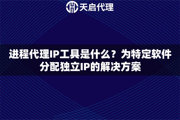 進程代理IP工具是什么？為特定軟件分配獨立IP的解決方案