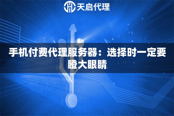手機(jī)付費(fèi)代理服務(wù)器：選擇時(shí)一定要瞪大眼睛