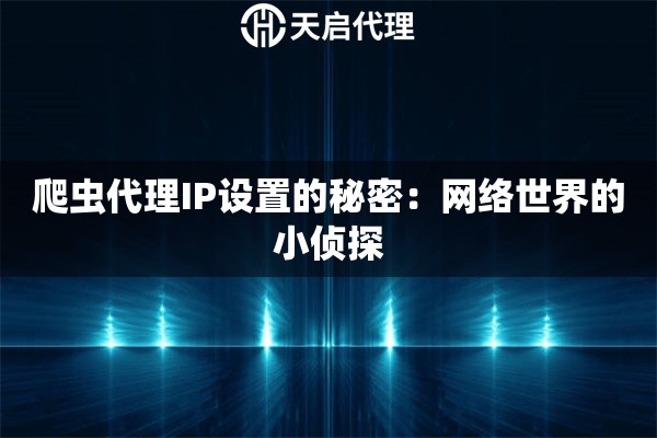 爬蟲代理IP設(shè)置的秘密：網(wǎng)絡(luò)世界的小偵探