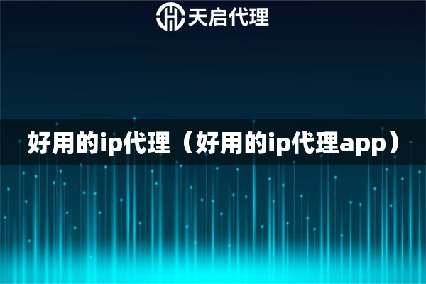 好用的ip代理（好用的ip代理app）
