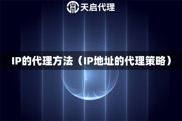 IP的代理方法（IP地址的代理策略）