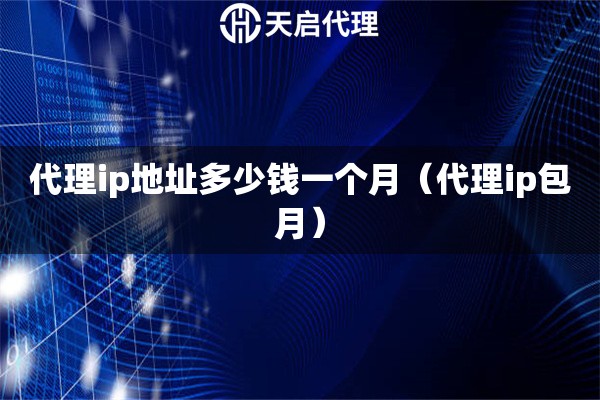 代理ip地址多少錢一個(gè)月（代理ip包月）