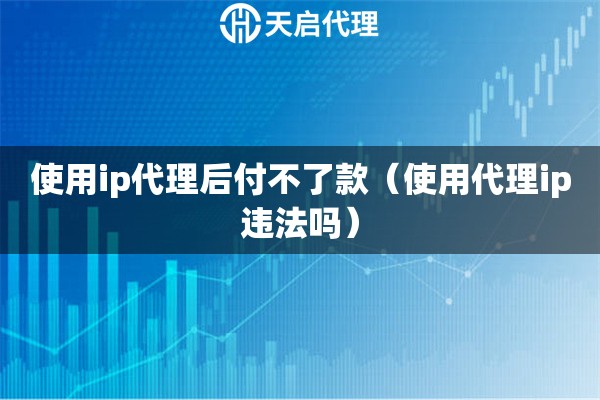 使用ip代理后付不了款（使用代理ip違法嗎）