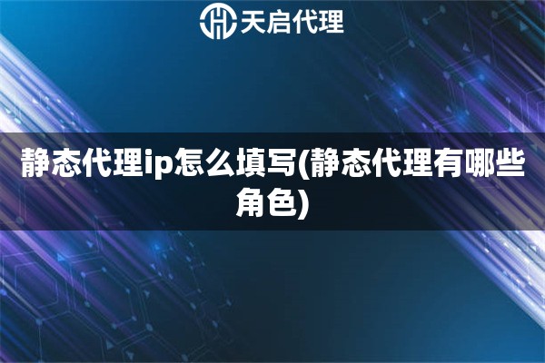 靜態(tài)代理ip怎么填寫(靜態(tài)代理有哪些角色)
