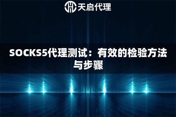 SOCKS5代理測試：有效的檢驗(yàn)方法與步驟