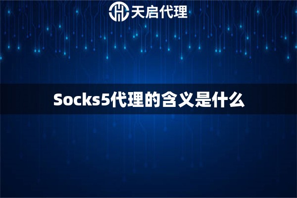 Socks5代理的含義是什么