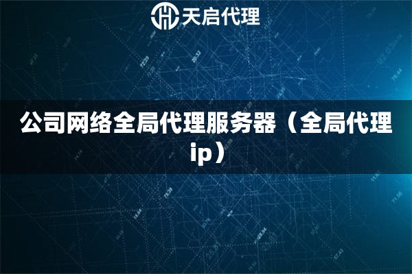 公司網(wǎng)絡(luò)全局代理服務(wù)器（全局代理ip）