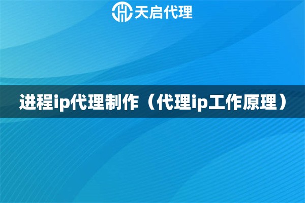 進(jìn)程ip代理制作（代理ip工作原理）