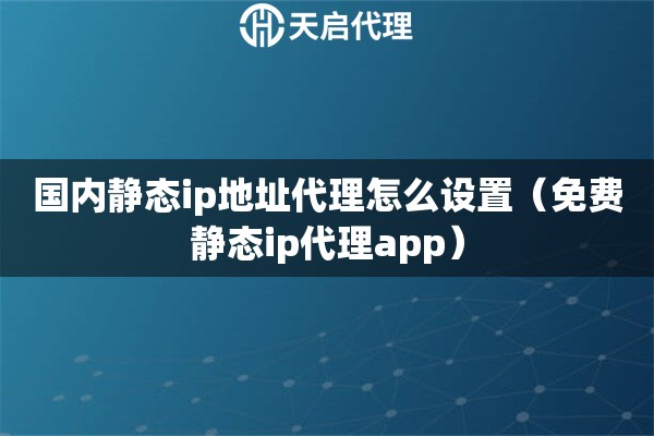 國內(nèi)靜態(tài)ip地址代理怎么設(shè)置（免費(fèi)靜態(tài)ip代理app）