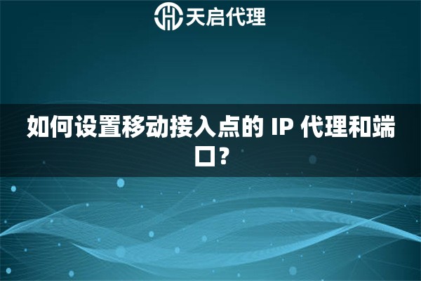 如何設(shè)置移動接入點的 IP 代理和端口？