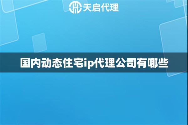 國(guó)內(nèi)動(dòng)態(tài)住宅ip代理公司有哪些