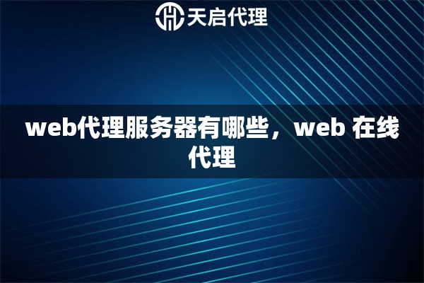 web代理服務(wù)器有哪些，web 在線代理
